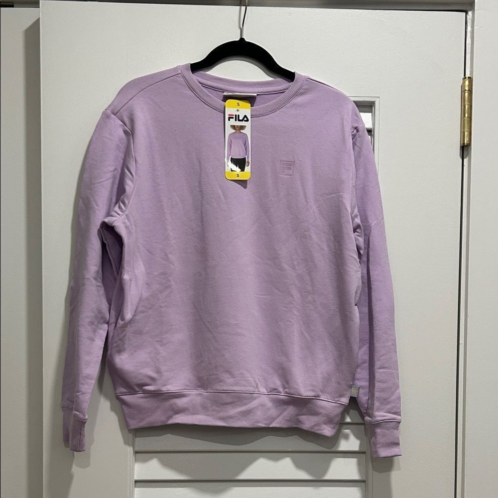 NWT FILA Lavender Crewneck Sweatshirt w Pockets, Size Small